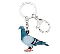 NEWEI Sweet Acrylic Pigeon Keychain Key Chain Bird Keychains Keyrings for Bag Purse Charms Pigeon Gifts (Blue)