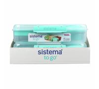 Sistema TO GO Bento Box Create | 1.48 L | School Lunch Boxes With Compartments & Snack Pot | BPA-Free | 2 Count | Minty Teal