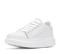 NewEndostar Women's Fashion Sneakers,Vibration Height Increase Shoes Lightweight Comfortable Casual Skateboarding Walking Shoes, Full_white, 4 UK