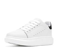 NewEndostar Women's Fashion Sneakers,Vibration Height Increase Shoes Lightweight Comfortable Casual Skateboarding Walking Shoes, White|black, 12