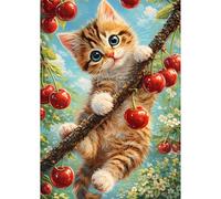 NEWENMO Adorable Cat Diamond Painting Kits for Adults,Cute Kitten Diamond Art Kit,5D Diamant Art Craft,DIY Full Drill Crystal Embroidery Gifts,for Beginner Living Room Home Decoration 30x40cm
