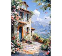 NEWENMO Beautiful Scenery Diamond Painting Kits Adults,5D Flowers and Butterflies Diamond Art,DIY Diamant Arts Mosaic Kits for Adults Beginner,Full Round Drill Gem Art for Home Decoration 30x40cm