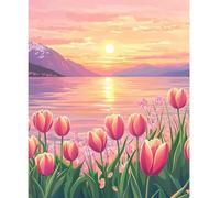 NEWENMO Beautiful Scenery Paint by Numbers for Adults,Pretty Flowers Painting by Number Kit,Paint by Numbers Kits 40x50cm,Digital Oil Painting,DIY Acrylic Pigment Drawing Paintwork for Home Decor