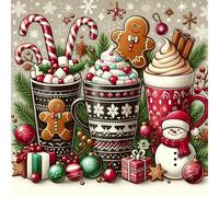 NEWENMO Christmas Decorations Diamond Painting Kits Adults,Christmas-Themed Diamond Art,DIY Diamond Arts Mosaic Kits for Adults Beginner,Full Round Drill Gem Art for Christmas Home Decoration,30x30cm