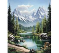 NEWENMO Paint by Numbers for Adults Landscape Painting,Green Forest Paint by Numbers Kits,Digital Oil Painting 40x50cm,Painting by Number Kits,DIY Acrylic Pigment Drawing Paintwork for Home Decor