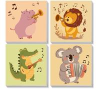 NEWENMO Paint by Numbers with Frame,4 Pack Cute Animals Paint by Numbers Kit,DIY Painting by Number Kits,Acrylic Oil Painting for Gifts Home Decoration 20x20cm