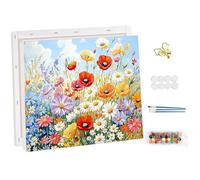 NEWENMO Wildflowers Paint by Numbers for Adults with Frame,Beautiful Flowers Painting by Number,DIY Hand Painted Oil Painting,Craft Art Acrylic Pigment Drawing Paintwork,Home Decor-30x40cm