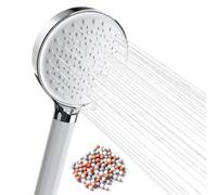 Newentor Shower Head with Filiter, Ionic Shower Head Handheld Contains 6 Sprays Saving Power High Pressure for Hard Water ShowerHead Chrome with Extra Replaceable Filter Beads