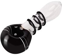 Newest 2023 Handmade Glass Tube Borosilicate Glass Spoon Tube Pipes Tall 4.4 inch (Black/Clear)
