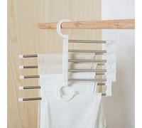Newest 5 in 1 Pant Rack Multifunction Shelves Stainless Steel Multifunctional Wardrobe Magic Trouser Hangers