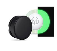 Newest Ankilo Airtag Dog Collar Holder for Apple Airtags, Silicone Pet Collar Case, Anti-Lost Air Tag Holder Compatible with 0.86in Pet Cat Dog Collars Loop Accessories, 2 Pack, Black & Luminous Green
