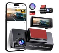 Newest Dash Cam Front and Rear,4K Car Camera with CPL Filter 64GB SD Card 5G WiFi 3.69'' IPS Screen Dual Dash Camera for Car,Night Vision,24H Park Mode,Super Capacitor,Type C,WDR,Support Max 256GB