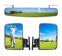 Newest Golf Cart Mirrors,16.5" Panoramic Golf Cart Rear View and Folding Golf Cart Side Mirrors for Club Car EZGO Yamaha