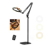 Newest Ring Light with Stand & Phone Holder Overhead, Evershop 10.5" Ringlight Tripod LED Large Halo Light, 3 Colour Modes + 10 Brightness Levels,360° Rotating,CRI>95, Youtube Tiktok Video Film Lamp