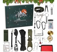 Newest Survival & Mechanics Advent Calendar for Men, 2024 Advent Calendar 24 Days Christmas Countdown with 24PCS Survival Tools for Adults Teenagers, Christmas Party Favor Gifts