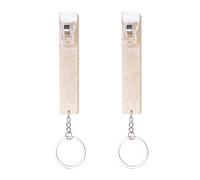 【Newest Upgraded】2PCS Credit Card Puller, Cute Debit Bank Card Grabber for Long Nails ATM Keychain Women with Plastic Clip, Brown + Brown, Standard