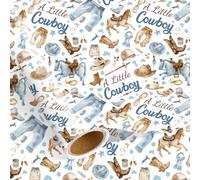 NEWEST Watercolour Little Cowboy Wrapping Paper Roll, 43 cm x 5 m