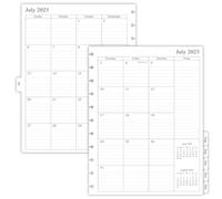 newestor 2025-2026 Monthly Planner Refill for 11-Discbound Notebooks, July 2025 to Dec 2026, Two Pages Per Month, Letter Size, 8-1/2" x 11"