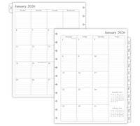 newestor 2025-2026 Monthly Planner Refill for 11-Discbound Notebooks, Oct 2025 to Dec 2026, Two Pages Per Month, Letter Size, 8-1/2" x 11"
