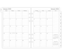 newestor 2025-2026 Monthly Planner Refills for A5 Folders, 6 Rings, Two Pages Per Month April 2025 to December 2026, A5, 6 Perforated Holes