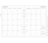 newestor 2026-2027 Monthly Planner Refills for A5 6-Ring Binder, Two Pages Per Month, Apr 2026 to Dec 2027, A5 Size, 6-Hole Punched