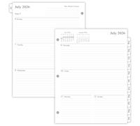 newestor 2026-2027 Weekly Planner Refills for 3-Ring Binder with Monthly Tabs, Jul 2026 - Jun 2027, 8-1/2" x 11", Folio Size 5 / Monarch