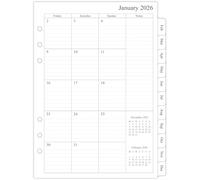 newestor A5 Monthly Planner Refill, Jan 2026 to Dec 2026, 1 Month on 2 Pages with Tabs, Compatible with Filofax A5 Organiser