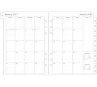 newestor A5 Monthly Planner Refill, Jul 2026 to Dec 2027, 1 Month on 2 Pages with Tabs, Compatible with Filofax A5 Organiser