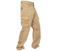 newfacelook Mens Work Trousers Multi Pockets Cargo Combat Work Pants Work Trousers for Man Beige