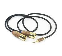 NewFantasia 4.4mm Balanced Male to 2 XLR Male Audio Adapter Cable 6N OCC Copper Silver Plated Cord Walnut Wood Shell 4.4mm to 2 XLR Balanced Cable 1.5m/4.9ft/59inches