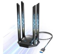 NEWFAST 1300Mbps USB WiFi Adapter for Laptop/PC Dual Band WiFi Dongle for Win 11/10/8/8.1/7, 4x6dBi High Gain Antennas, Wireless Network Dongle USB3.0 Wireless Adapter, 802.11ac/b/g/n