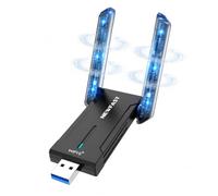 NEWFAST AXE5400Mbps WiFi 6E Dongle Wireless Adapter 6GHZ/5GHz/2.4GHz, WPA3, Tri-band USB3.0 WiFi Adapter for PC/Laptop, WiFi Dongle For Windows 11/10, Wireless Dongle for Low-Latency E-Sport Gaming