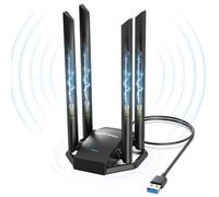 NEWFAST WiFi extend Adapter for PC 1300Mbps USB 3.0 WiFi Dongle, Dual Band 5Ghz/2.4Ghz Wireless Adapter for Win 11/10/8/8.1/7, Wireless Dongle with 4x 6dBi High-Gain Antennas, 802.11ac