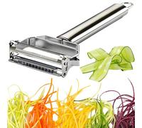NewFe Vegetable Peeler Julienne Slicer 3 in 1 Kitchen Peeler Zucchini Salad Maker Ultra Sharp Potato Peelers Stainless Steel No-Rust Carrot Cutter Anti-Slip Handle Cucumber Slicer + Cleaning Brush