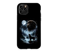 Newfie Howling to the Moon Retro 90's Newfoundland Dog Case for iPhone 11 Pro