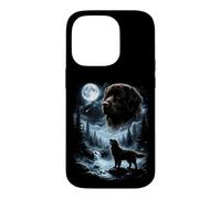 Newfie Howling to the Moon Retro 90's Newfoundland Dog Case for iPhone 14 Pro