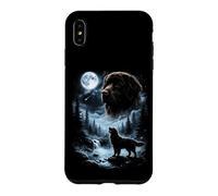 Newfie Howling to the Moon Retro 90's Newfoundland Dog Case for iPhone XS Max