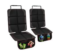 NEWFOM Car Seat Protector for Child Car Seat, 2 Pack Baby Car Seat Covers with Mesh Pockets & Non-Slip Backing 600D Durable Seat Protector Under Baby Car Seat for Car Back Seat (Black & Red, Large)