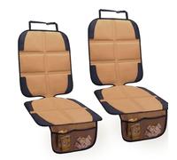 NEWFOM Car Seat Protector for Child Car Seat, 2 Pack Baby Car Seat Covers with Mesh Pockets & Non-Slip Backing 600D Durable Seat Protector Under Baby Car Seat for Car Back Seat (Brown)