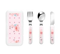 Newfoundland and Labrador Tartan Plaid Portable Kids Utensil Set Stainless Steel Fork, Spoon & Knife 3-Piece-Set, Easy to Clean, and Perfect for School, Travel, Or Home Use