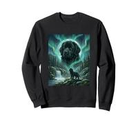 Newfoundland Aurora Borealis Northern Lights Dog Moon Sweatshirt