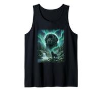 Newfoundland Aurora Borealis Northern Lights Dog Moon Tank Top