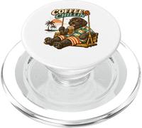 Newfoundland chillin drinking ice coffee on a swing DIGOR PopSockets PopGrip for MagSafe