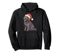 Newfoundland Dog Christmas Santa Hat Pet Dog Lovers Funny Pullover Hoodie