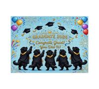 Newfoundland Dog Congrats Grad Jigsaw Puzzles for Adults 500 Piece, Puppy Celebration Wooden Printed Puzzles, Graduation Pattern Decor for Home Entertainment