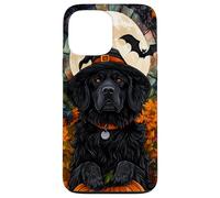 Newfoundland Dog Halloween Pumpkin Witch Hat Case for iPhone 13 Pro Max