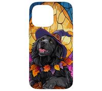 Newfoundland Dog Halloween Pumpkin Witch Hat Case for iPhone 14 Pro Max