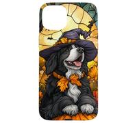 Newfoundland Dog Halloween Pumpkin Witch Hat Case for iPhone 15 Plus