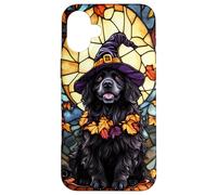 Newfoundland Dog Halloween Pumpkin Witch Hat Case for iPhone 16 Plus
