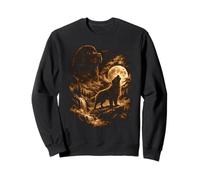 Newfoundland Dog Howling Moon Dog Fantasy Wilderness Sweatshirt